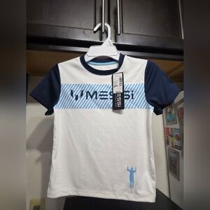 Messi White and Navy Messi  Little Boys X Small T-Shirt